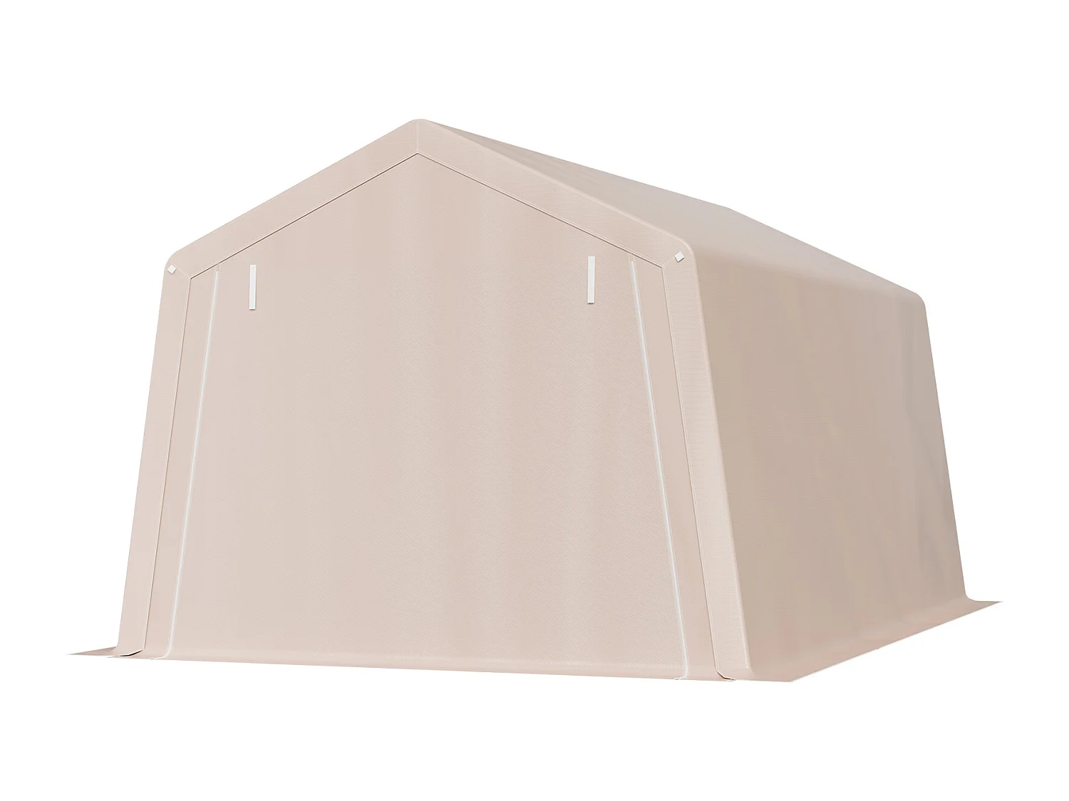 Cobertizo de Jardín SucceBuy, 305 x 458 cm, Tienda de Almacenamiento, con Doble Puerta Enrollable con Cremallera, Garaje Exterior para Motos, Bicicletas, Beige