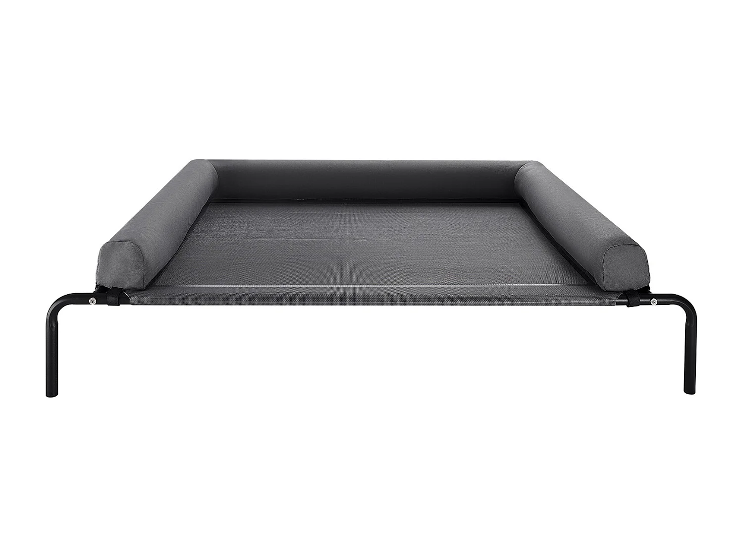 Podwyższone Łóżko SucceBuy dla Psów, Łóżko Polowe dla Zwierząt Domowych z Poduszką Nadającą Się do Prania, ze Stalową Ramą i Oddychającą Siatką, XL, Szare