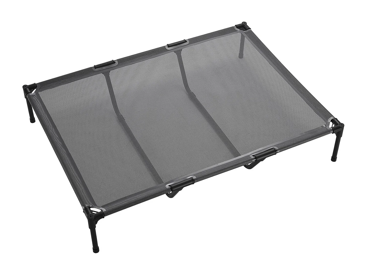 Verhoogd Bed SucceBuy voor Honden, Draagbaar Veldbed voor Huisdieren, met Stalen Frame en Ademend Gaas, XL, Grijs