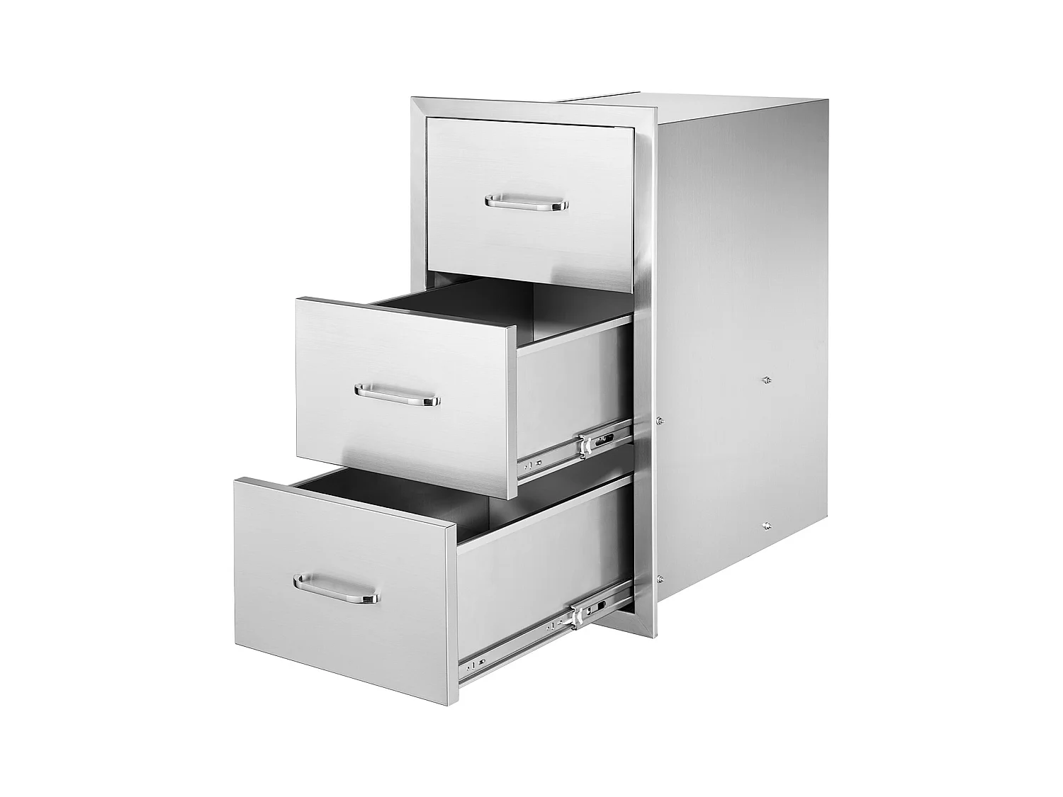 Szuflady Kuchenne SucceBuy, ze Stali Nierdzewnej, Potrójne Szuflady o Wymiarach, z Uchwytem i Uchwytem na Ręczniki Papierowe, do Kuchni na Świeżym Powietrzu