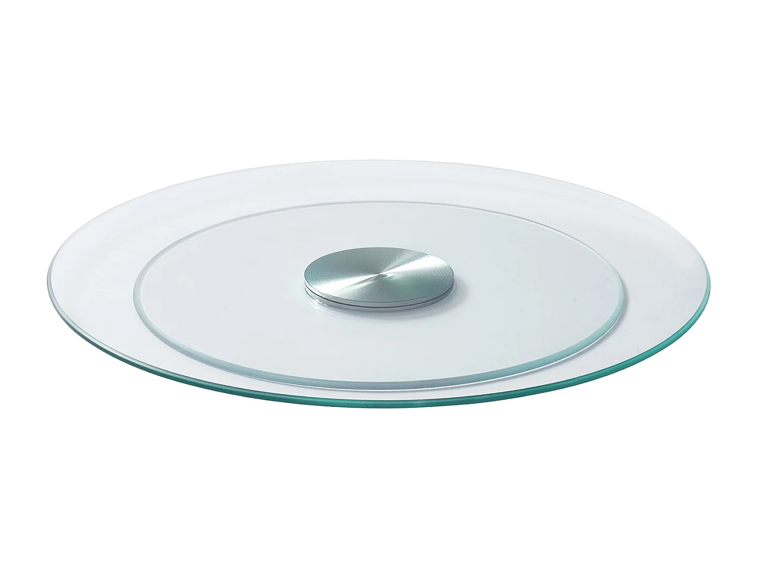 Ronde Draaitafel SucceBuy voor Tafel, 51 cm, 360° Draaibaar Dienblad, Tafelstuk van Transparant Gehard Glas, voor Banketten