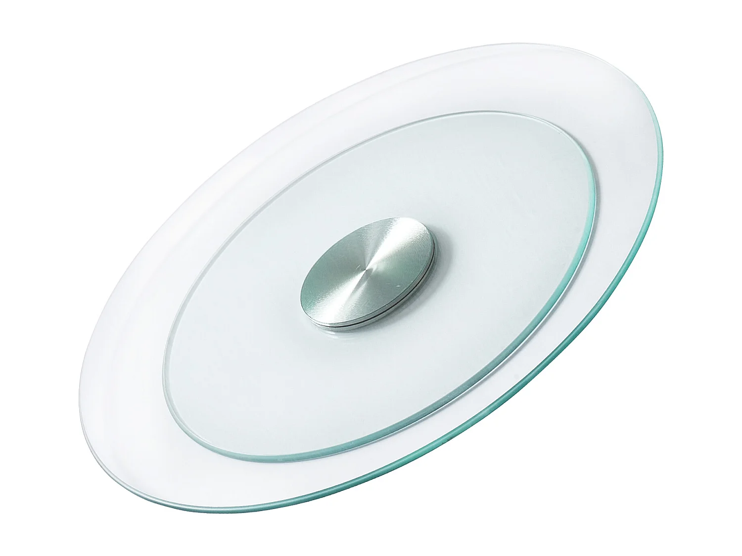 Plateau Tournant Rond SucceBuy pour Table, 51cm, Plateau de Service Rotatif à 360°, Centre de Table à Manger en Verre Trempé Transparent, pour Banquets