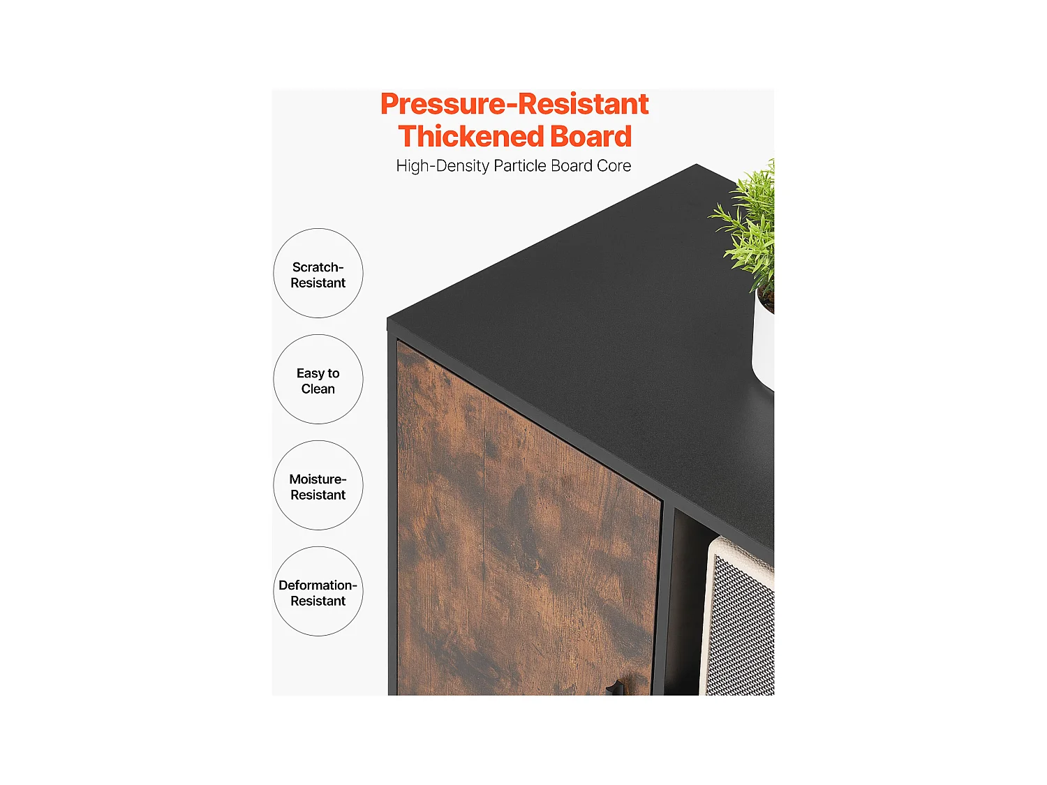 Classeur Dossier Mobile SucceBuy en Bois, Meuble de Rangement de Bureau avec Étagères Ouvertes et Tiroir Verrouillable, pour Bureau, Marron Rustique