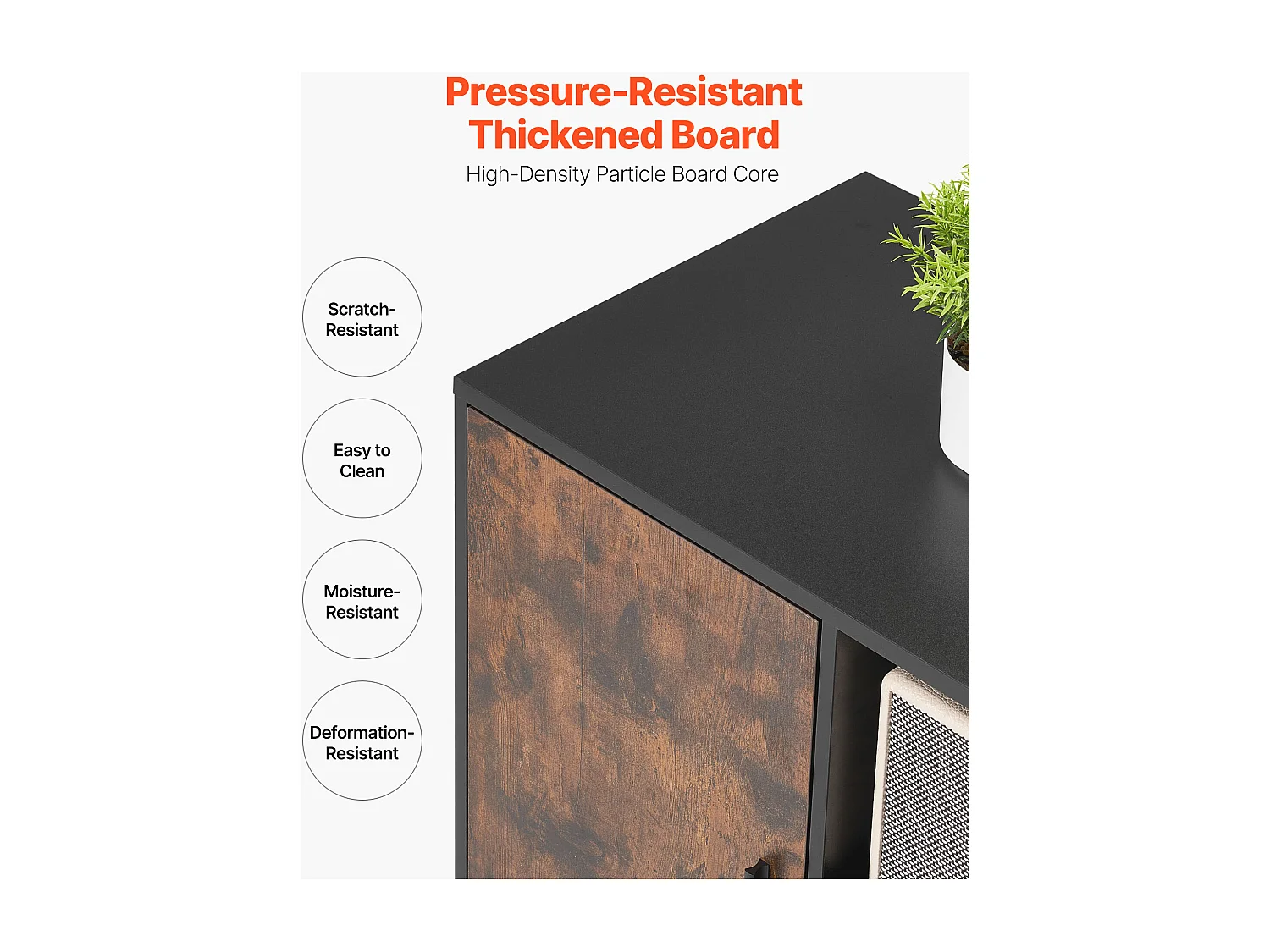 Classeur Dossier Mobile SucceBuy en Bois, Meuble de Rangement de Bureau avec Étagères Ouvertes et Tiroir Verrouillable, pour Bureau, Marron Rustique