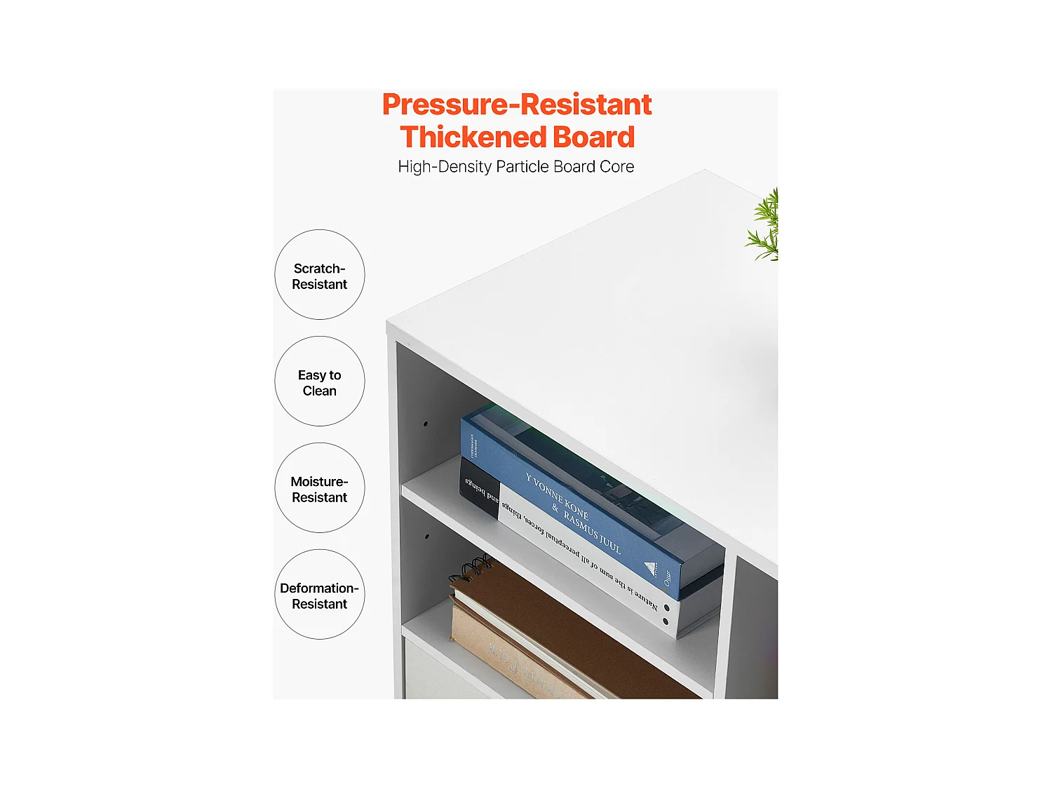 Classeur Dossier Mobile SucceBuy en Bois, Meuble de Rangement de Bureau à 2 Tiroirs avec Étagères Ouvertes et Réglables, Verrouillable, pour Bureau, Blanc