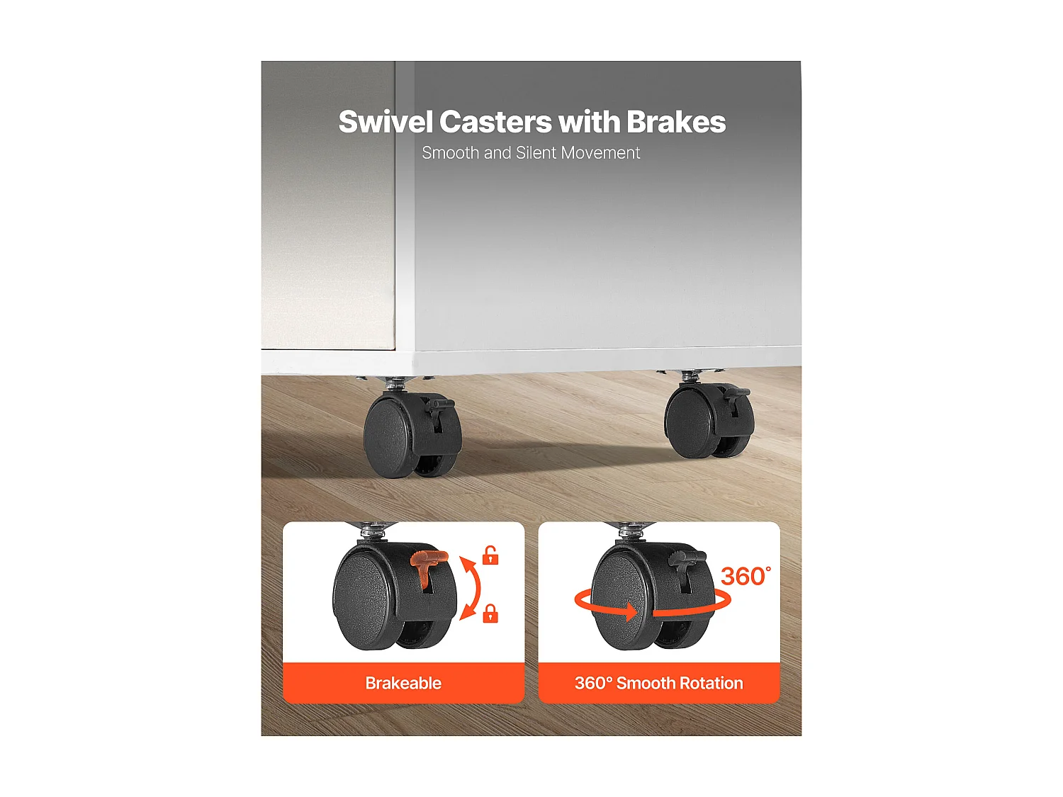 Classeur Dossier Mobile SucceBuy en Bois, Meuble de Rangement de Bureau à 2 Tiroirs avec Étagères Ouvertes et Réglables, Verrouillable, pour Bureau, Blanc