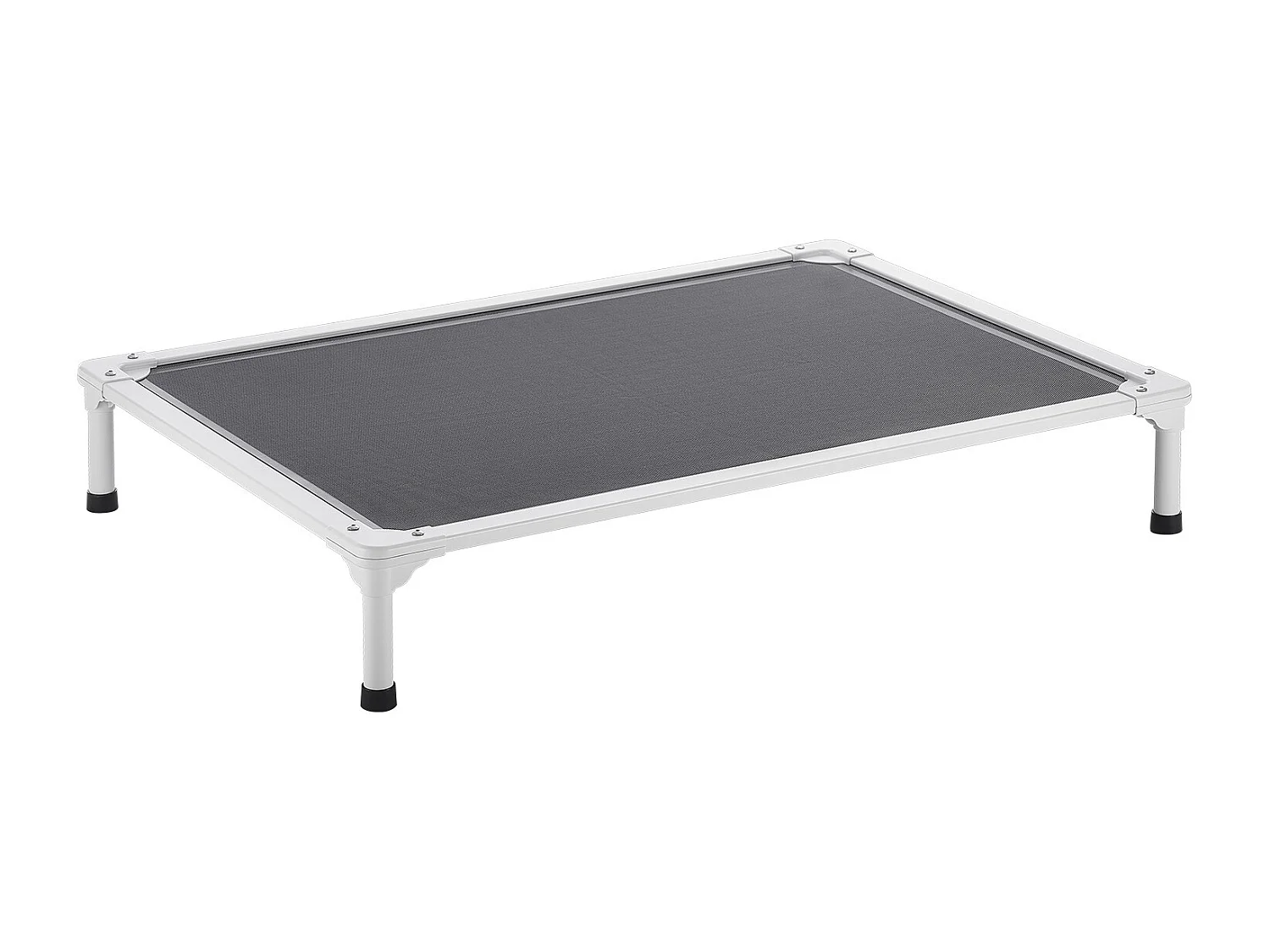 Verhoogd Bed SucceBuy voor Honden, Veldbed voor Huisdieren met Aluminium Buizenframe en Ademend Gaas, L, Grijs