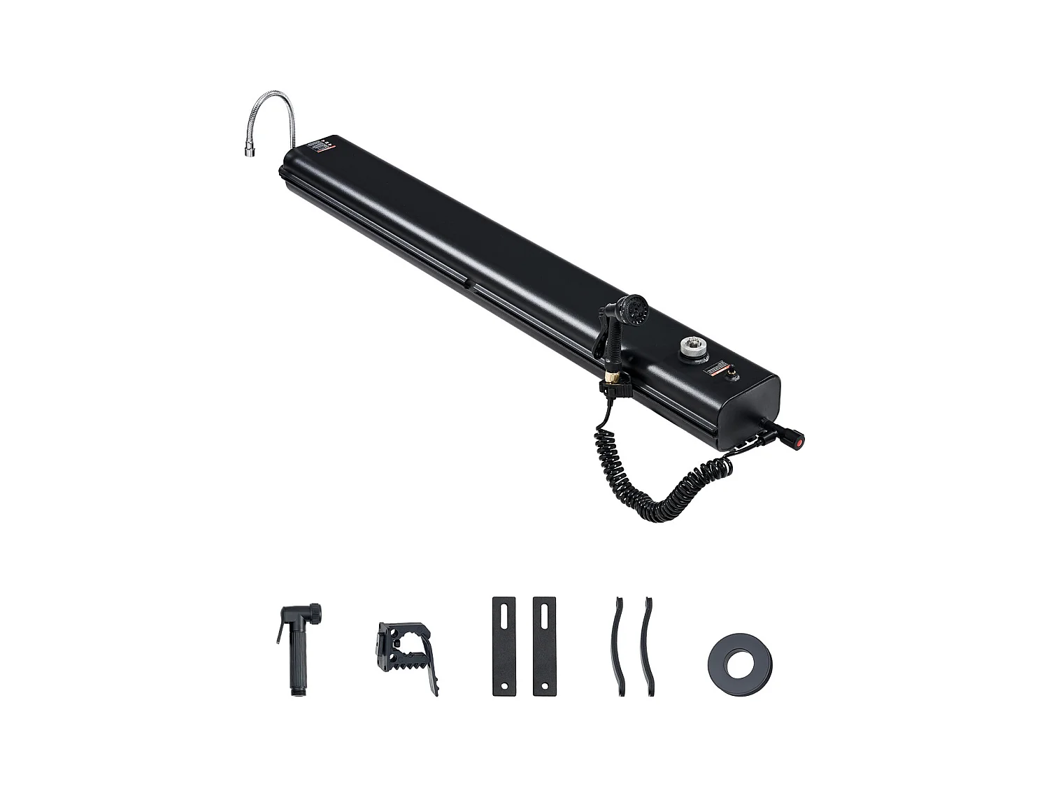 Réservoir d'eau de Toit SucceBuy de 26.5L, Réservoir en Aluminium Haute Capacité avec Port de Pressurisation, 2 Panneaux Anti-Éclaboussures et Fente en T