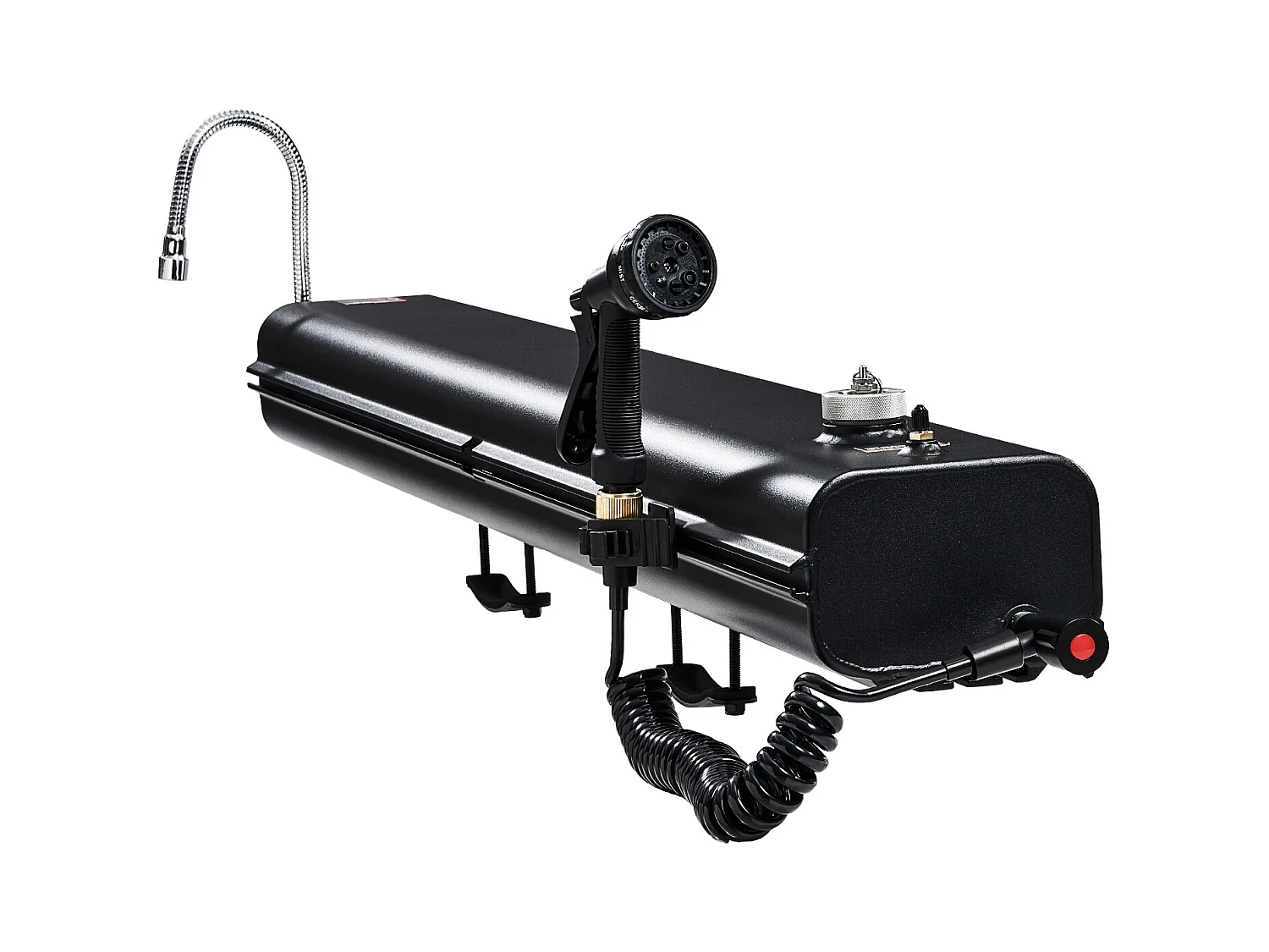 Réservoir d'eau de Toit SucceBuy de 26.5L, Réservoir en Aluminium Haute Capacité avec Port de Pressurisation, 2 Panneaux Anti-Éclaboussures et Fente en T