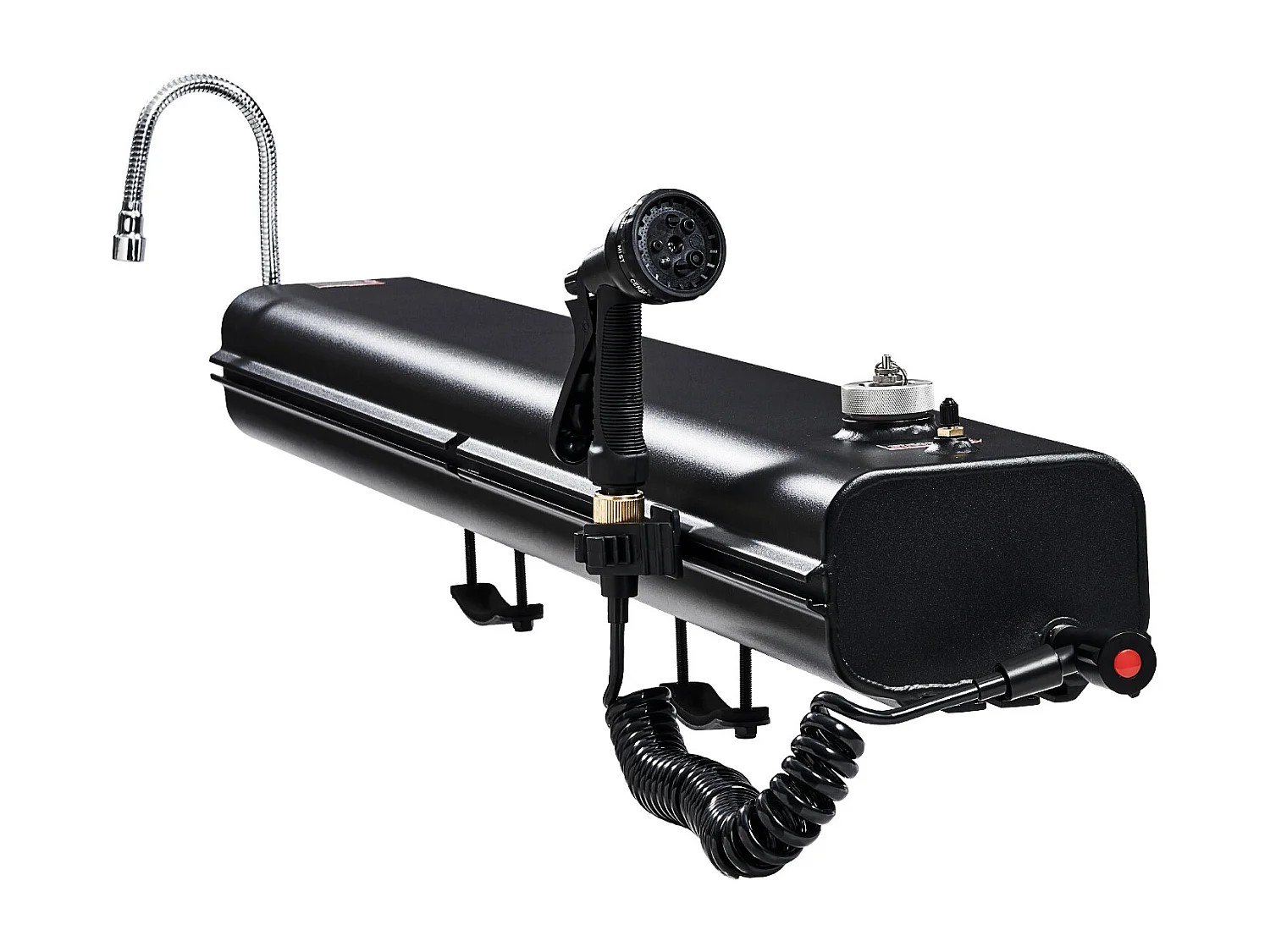 Réservoir d'eau de Toit SucceBuy de 26.5L, Réservoir en Aluminium Haute Capacité avec Port de Pressurisation, 2 Panneaux Anti-Éclaboussures et Fente en T