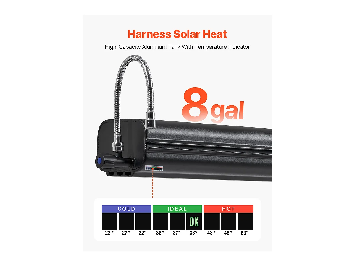 Réservoir d'eau SucceBuy pour Galerie de Toit de 30L, Réservoir Multi-Distributeur en Aluminium avec Pare-Éclaboussures, Fente en T