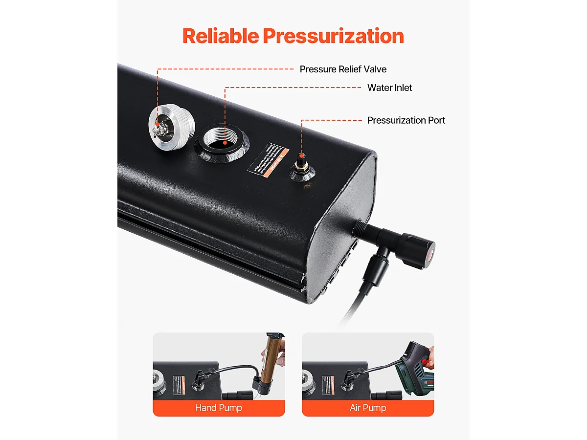 Réservoir d'eau de Toit SucceBuy de 17L, Réservoir Multi-Distributeur en Aluminium pour Extérieur avec Panneaux Anti-Éclaboussures et Rainure en T