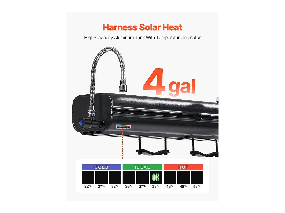 Réservoir d'eau SucceBuy pour Galerie de Toit, Capacité de 15L, Réservoir Extérieur Multi-Distribution avec 2 Panneaux Anti-Éclaboussures