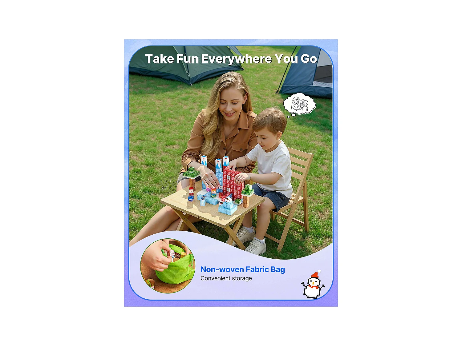 Construction Magnétique Enfant SucceBuy, 150 PCS Blocs de Construction Magnétiques, Château Glacier, pour Cadeau Anniversaire, Garçons, Filles 3 Ans et Plus