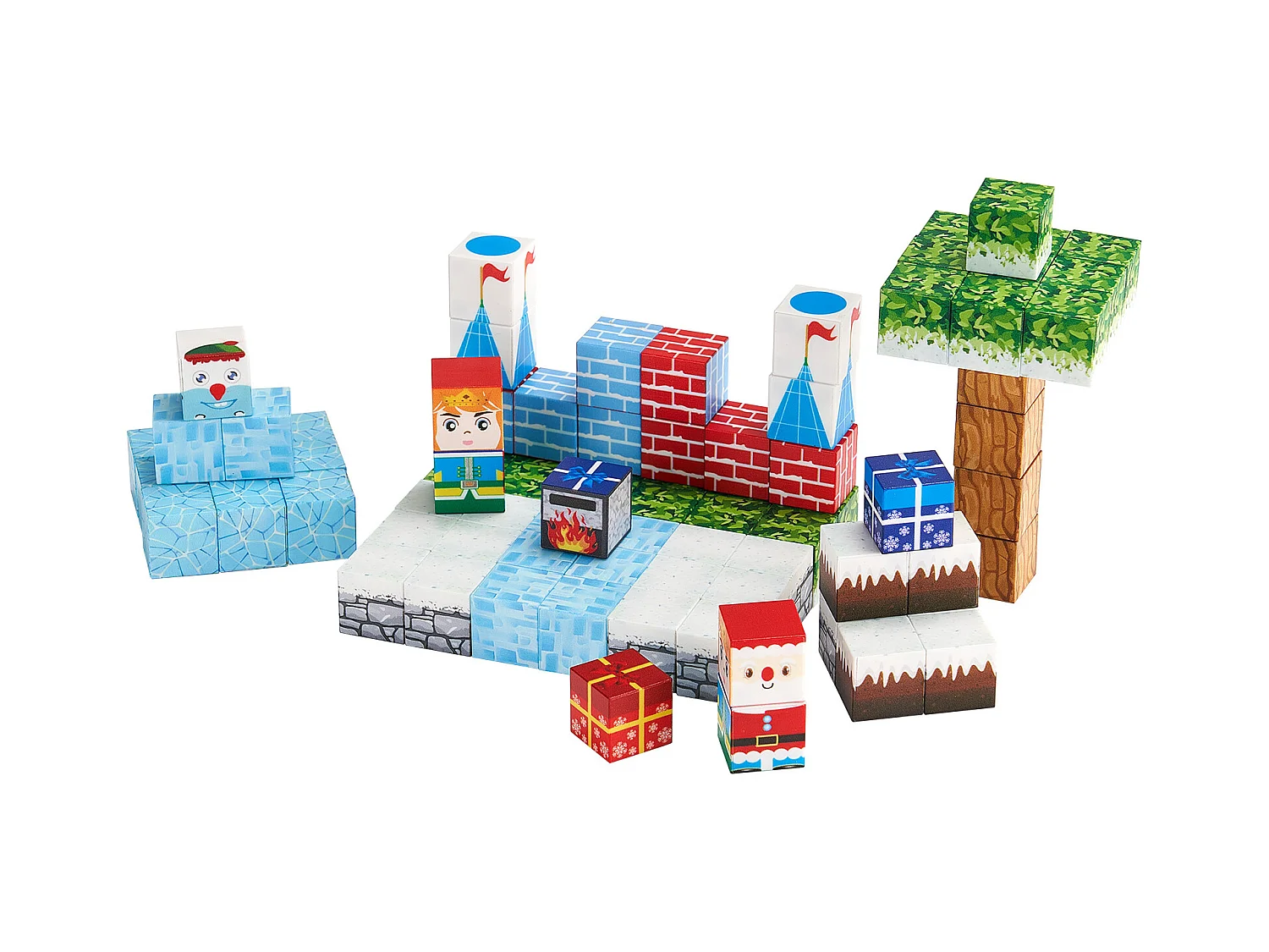 Construction Magnétique Enfant SucceBuy, 150 PCS Blocs de Construction Magnétiques, Château Glacier, pour Cadeau Anniversaire, Garçons, Filles 3 Ans et Plus