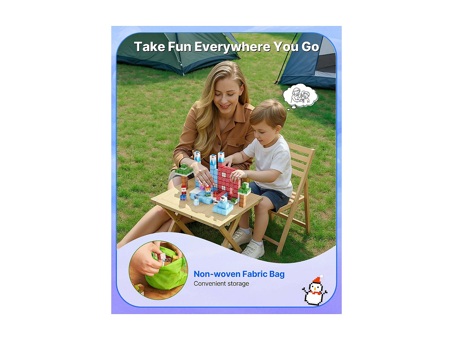 Construction Magnétique Enfant SucceBuy, 150 PCS Blocs de Construction Magnétiques, Château Glacier, pour Cadeau Anniversaire, Garçons, Filles 3 Ans et Plus