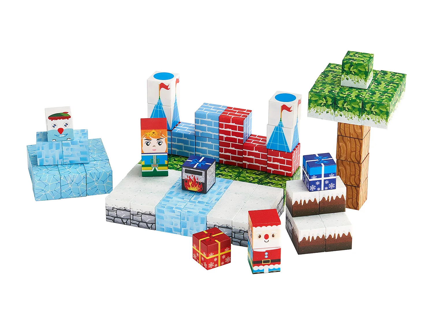 Construction Magnétique Enfant SucceBuy, 150 PCS Blocs de Construction Magnétiques, Château Glacier, pour Cadeau Anniversaire, Garçons, Filles 3 Ans et Plus
