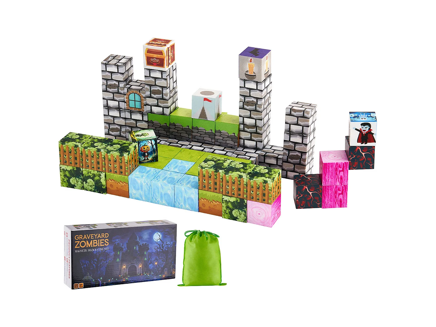 Construction Magnétique Enfant SucceBuy, 100 PCS Blocs de Construction Magnétiques, pour Cadeau d'Anniversaire, de Noël, les Garçons et Filles de 3 Ans et Plus
