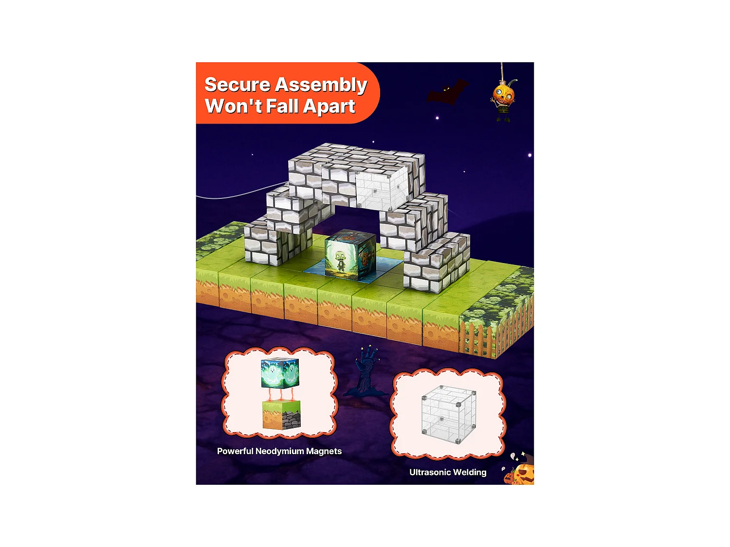 Construction Magnétique Enfant SucceBuy, 100 PCS Blocs de Construction Magnétiques, pour Cadeau d'Anniversaire, de Noël, les Garçons et Filles de 3 Ans et Plus