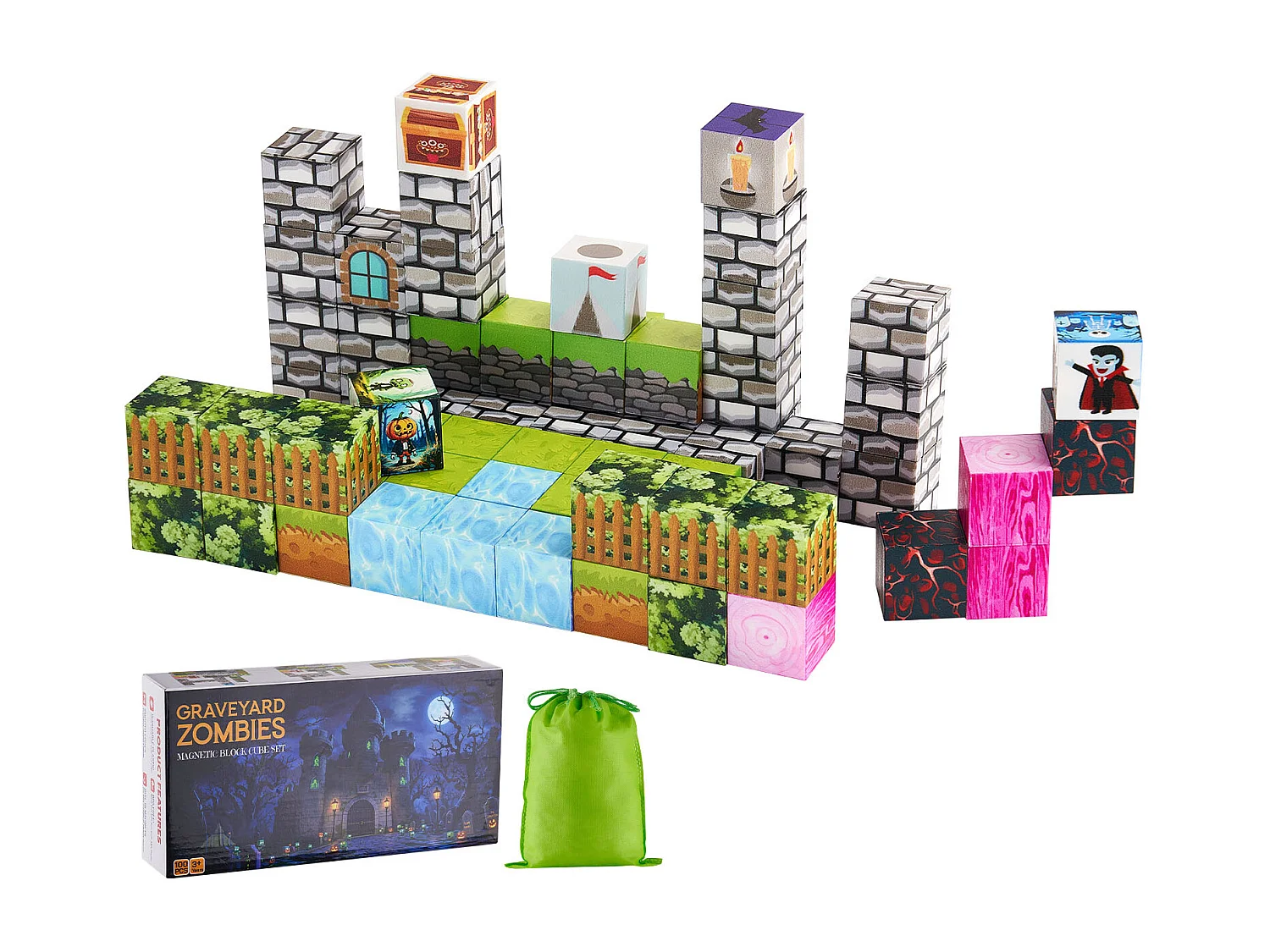 Construction Magnétique Enfant SucceBuy, 100 PCS Blocs de Construction Magnétiques, pour Cadeau d'Anniversaire, de Noël, les Garçons et Filles de 3 Ans et Plus