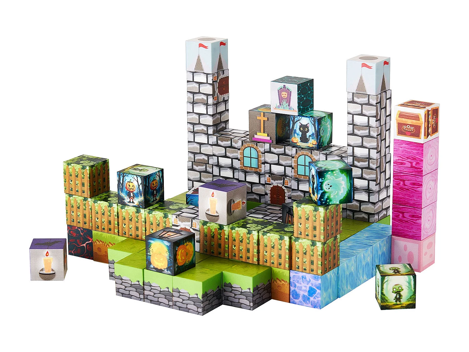 Construction Magnétique Enfant SucceBuy, 100 PCS Blocs de Construction Magnétiques, pour Cadeau d'Anniversaire, de Noël, les Garçons et Filles de 3 Ans et Plus