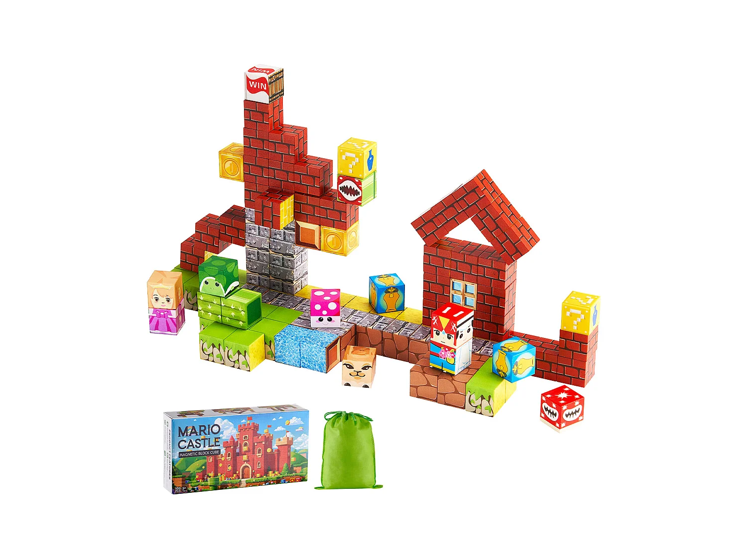 Construction Magnétique Enfant SucceBuy, 100 PCS Blocs de Construction Magnétiques, pour Cadeau d'Anniversaire, de Noël, Garçons et Filles de 3 Ans et Plus