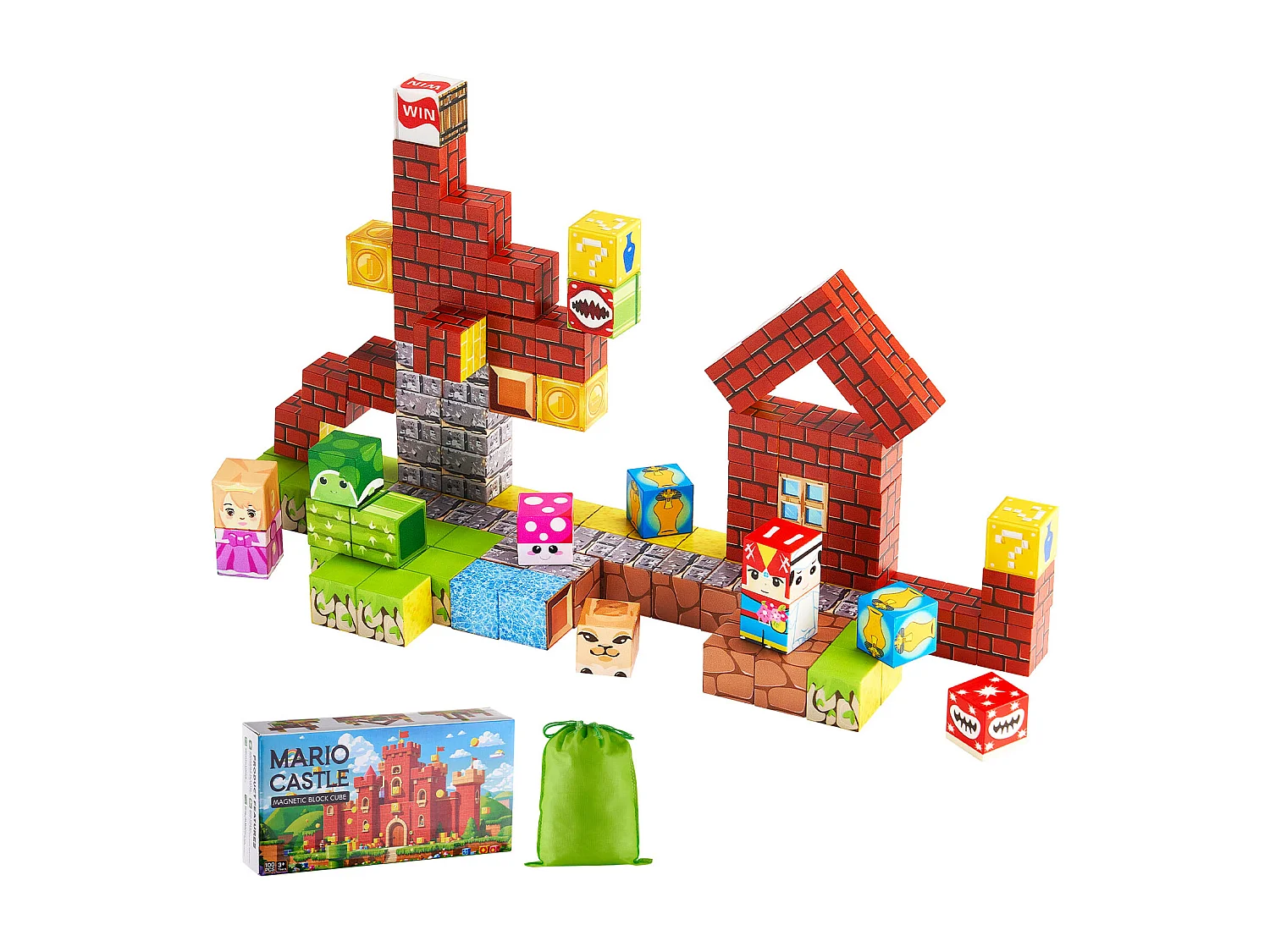 Construction Magnétique Enfant SucceBuy, 100 PCS Blocs de Construction Magnétiques, pour Cadeau d'Anniversaire, de Noël, Garçons et Filles de 3 Ans et Plus