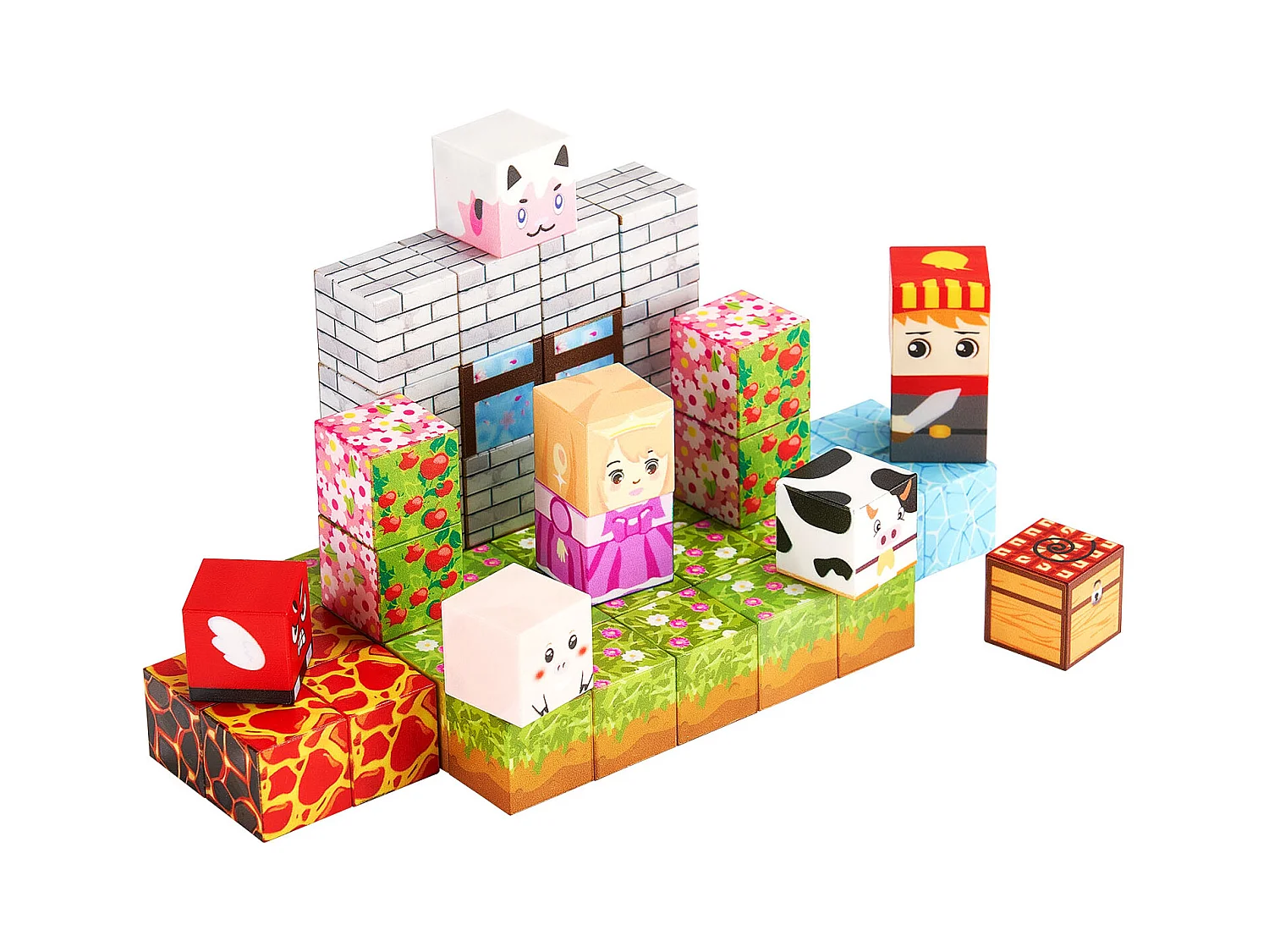 Construction Magnétique Enfant SucceBuy, 150 PCS Blocs de Construction Magnétiques, Château Forestier, pour Cadeau Anniversaire, Garçons, Filles 3 Ans et Plus