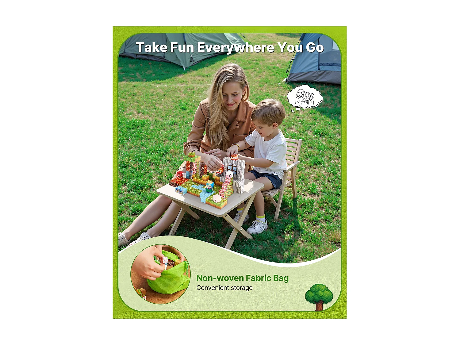 Magnetische Bouwstenen SucceBuy voor Kinderen, 150 Magnetische Bouwstenen, Boskasteel, voor Verjaardagscadeau, Jongens en Meisjes vanaf 3 Jaar