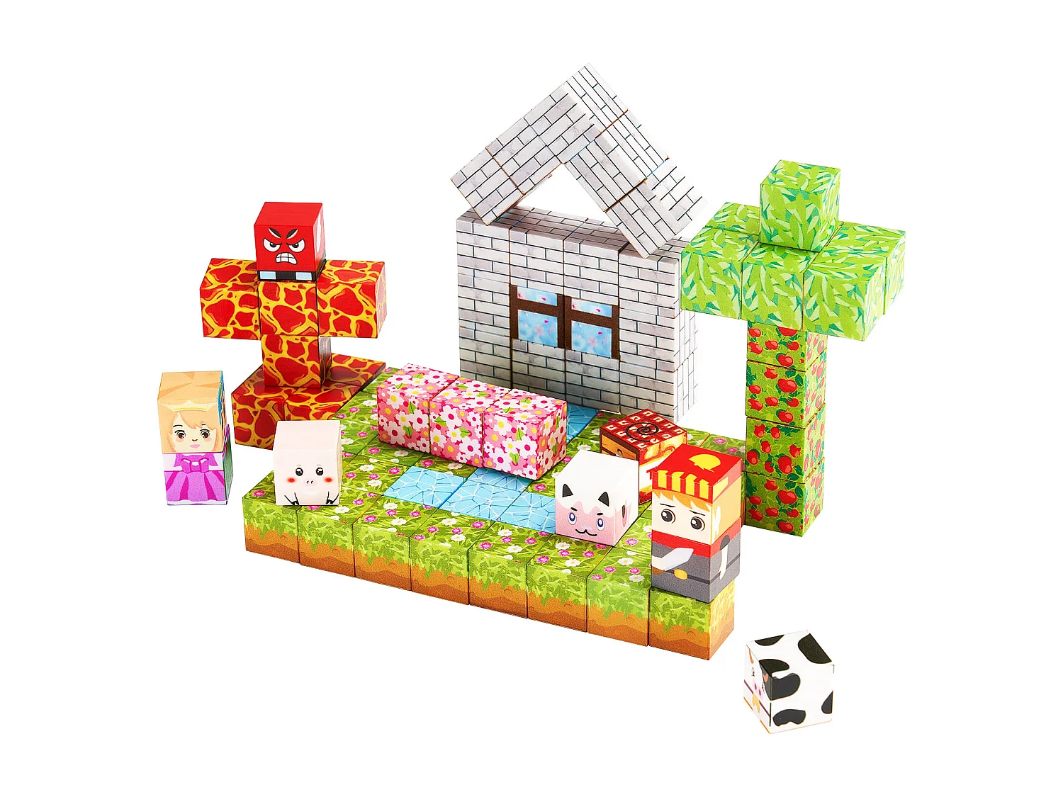 Magnetische Bouwstenen SucceBuy voor Kinderen, 150 Magnetische Bouwstenen, Boskasteel, voor Verjaardagscadeau, Jongens en Meisjes vanaf 3 Jaar