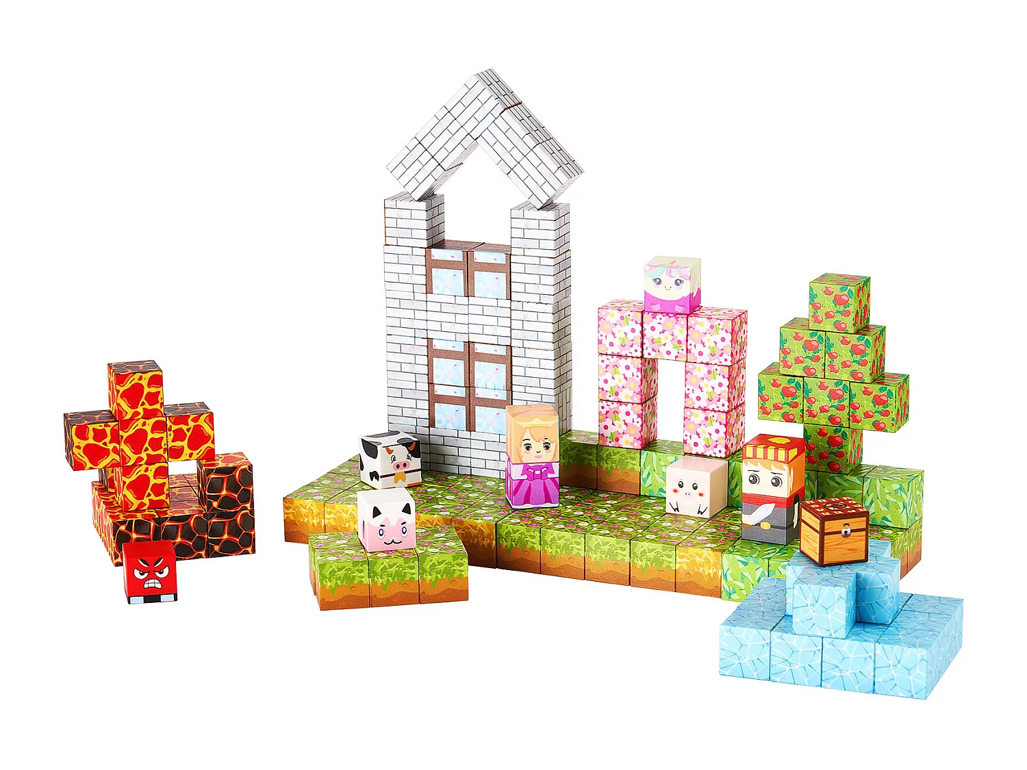 Magnetische Bouwstenen SucceBuy voor Kinderen, 150 Magnetische Bouwstenen, Boskasteel, voor Verjaardagscadeau, Jongens en Meisjes vanaf 3 Jaar