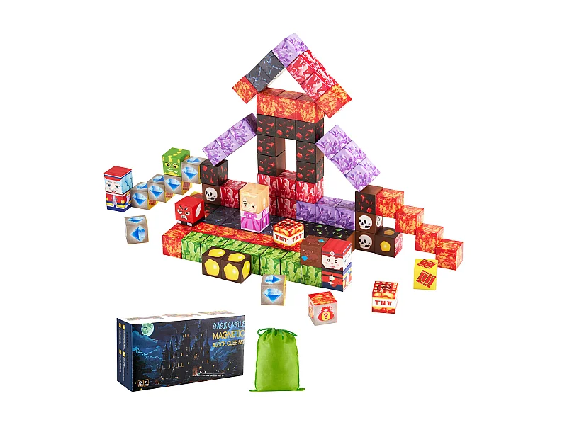 Costruzioni Magnetiche per Bambini SucceBuy, 150 Pezzi di Blocchi Magnetici, Castello Oscuro, per Regalo di Compleanno, Bambini e Bambine dai 3 Anni in Su