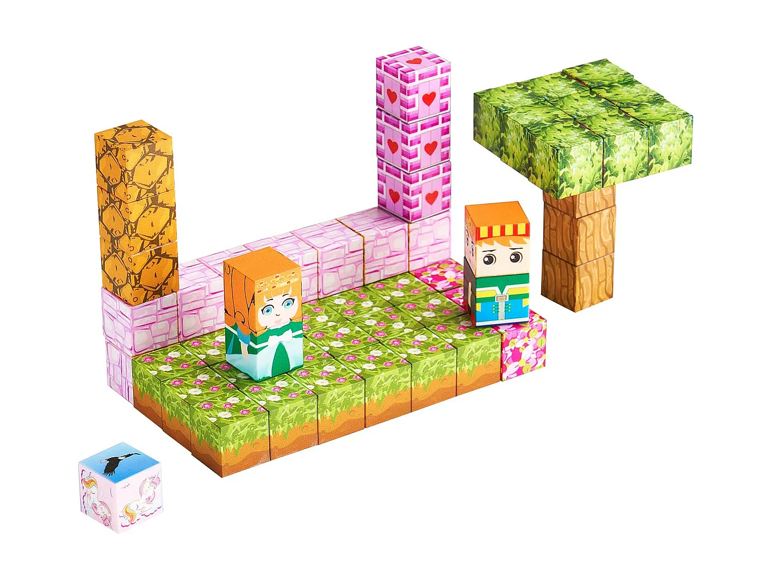 Construction Magnétique Enfant SucceBuy, 100 PCS Blocs de Construction Magnétiques, Château Princesse, pour Cadeau Anniversaire, Garçons, Filles 3 Ans et Plus