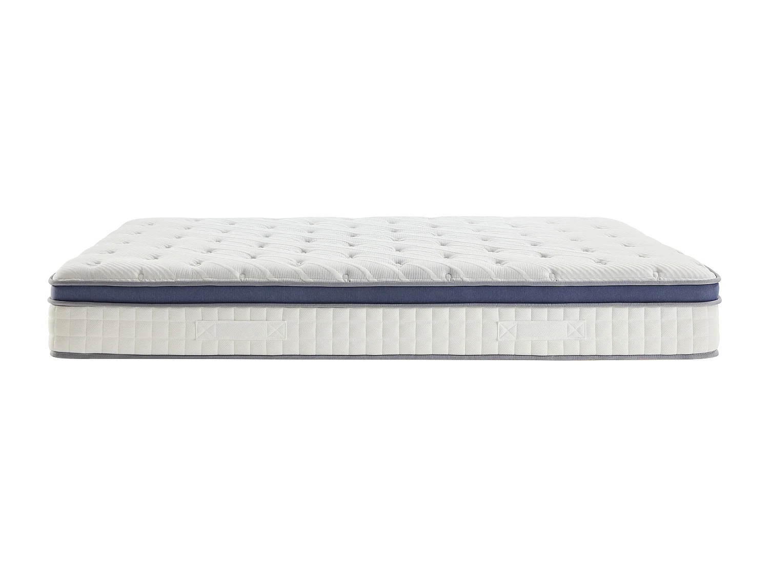 Ensemble 180 x 200 cm sommier coffre blanc + matelas hybride ressorts ensachés 7 zones et mémoire de forme ép.25cm - MALAO de PALACIO