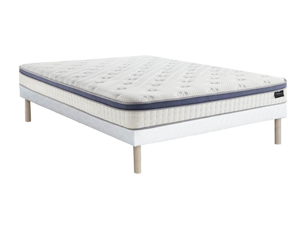 Bett-Set 160x200 cm - Polsterbettgestell + Hybrid-Matratze Taschenfederkern günstig online kaufen