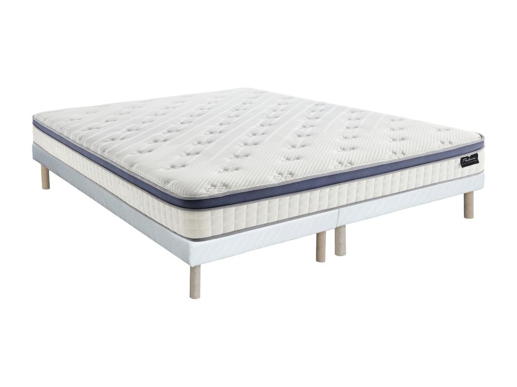 Bett-Set 180x200 cm - Polsterbettgestell + Hybrid-Matratze Taschenfederkern günstig online kaufen