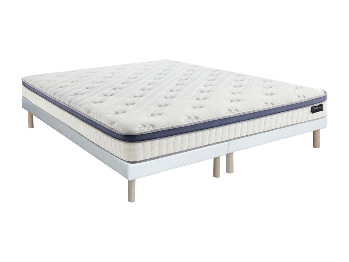 Bett-Set 180x200 cm - Polsterbettgestell + Hybrid-Matratze Taschenfederkern günstig online kaufen