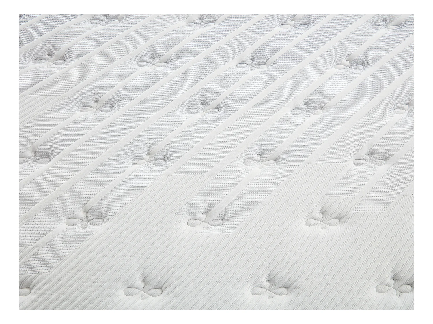 Sæt 180 x 200 cm polstret sengebund + hybridmadras med 7-zoners pocketfjedre, memory foam og latex, 25 cm tykkelse - MALAO fra PALACIO