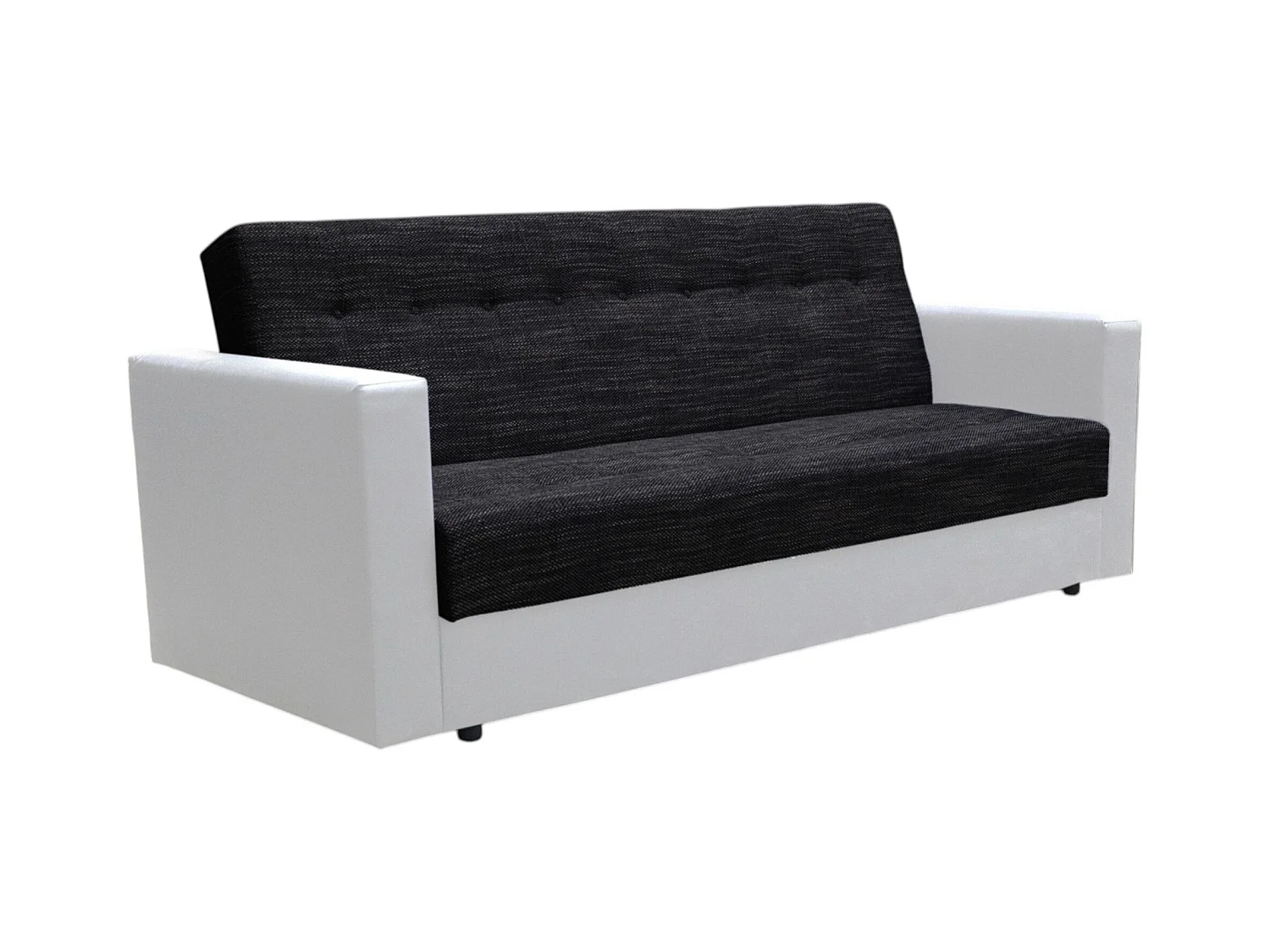 BEDANTE CANAPÉ WIND avec fonction lit KORNET10+DOLARO511 Noir/Blanc avec espace de rangement, coffre de lit, canapé de salon, sofa, canapé-lit, canapé avec coffre
