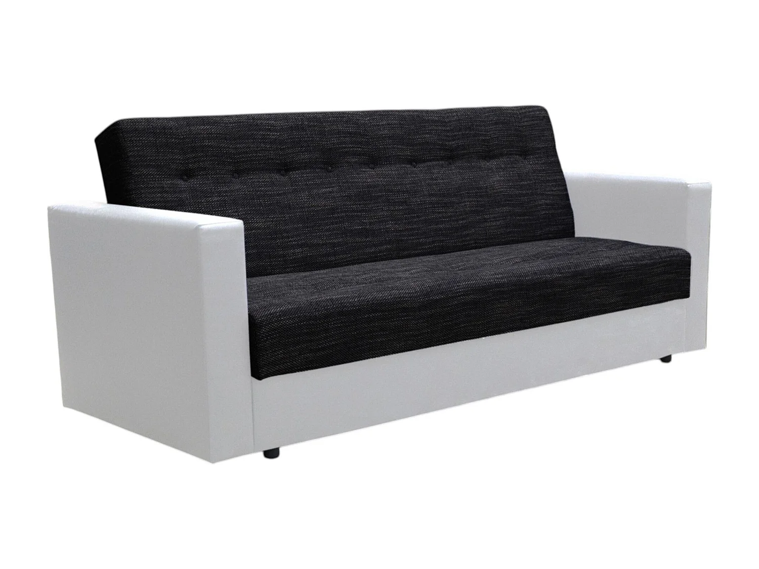 BEDANTE SOFA WIND mit Schlaffunktion KORNET10+DOLARO511 Schwarz/Weiß mit Stauraum Bettkasten Wohnzimmersofa Couch Sofa Bettsofa Bettkasten Bettcouch