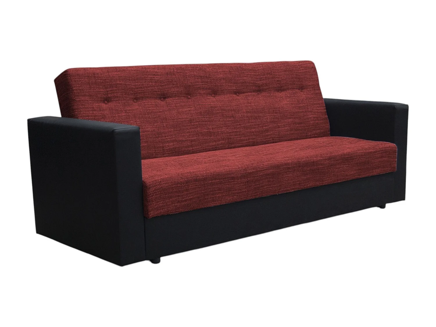 BEDANTE CANAPÉ WIND avec fonction lit SAWANA13+DOLARO8 Rouge/Noir avec espace de rangement, coffre de lit, canapé de salon, sofa, canapé-lit, canapé avec coffre
