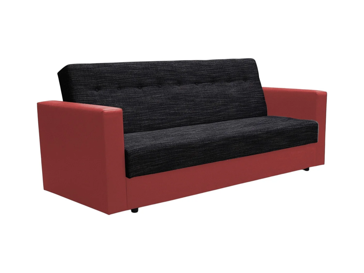 BEDANTE CANAPÉ WIND avec fonction lit KORNET10+SAWANA13 Noir/Rouge avec espace de rangement, coffre de lit, canapé de salon, sofa, canapé-lit, canapé avec coffre