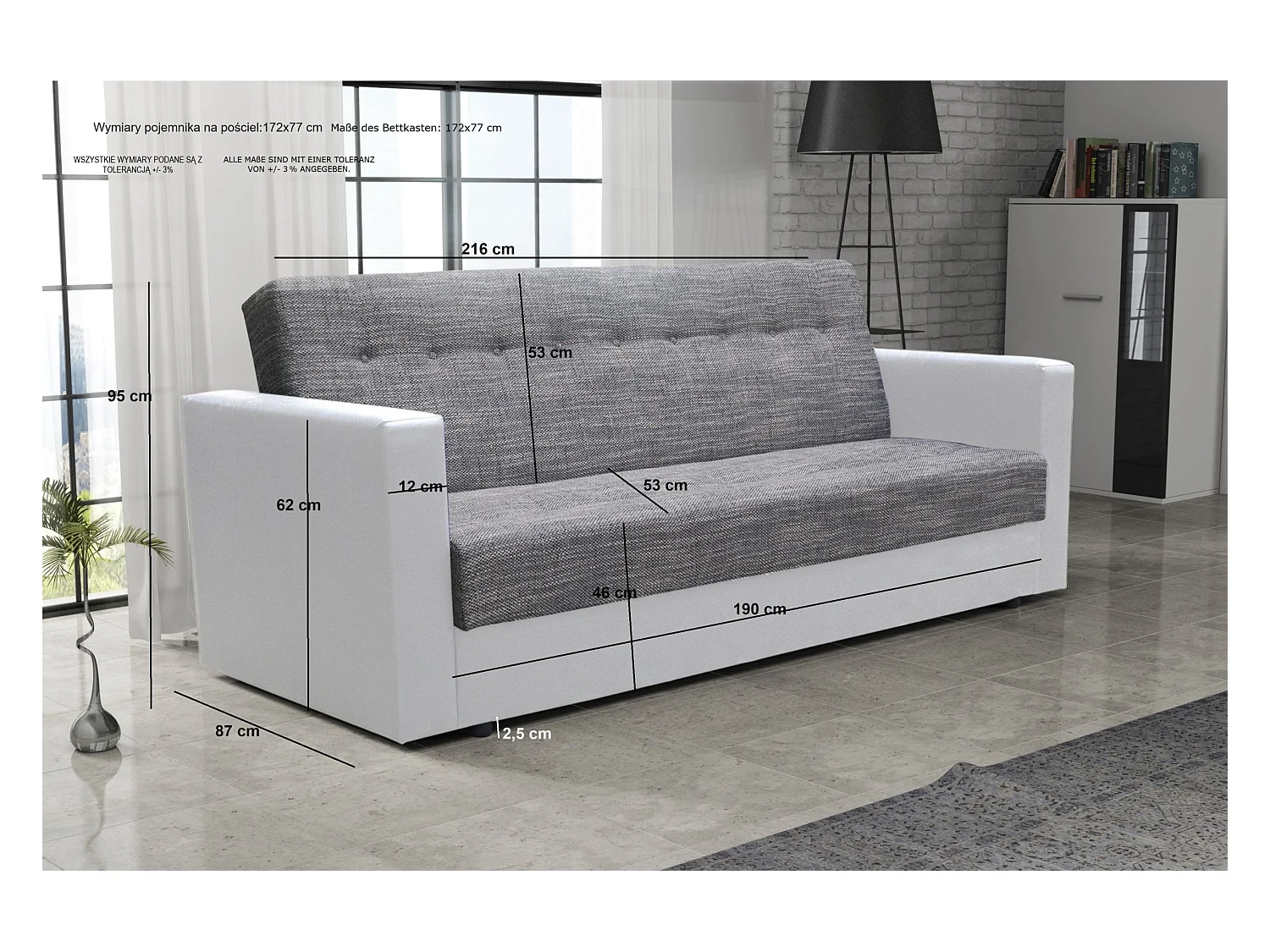 BEDANTE CANAPÉ WIND avec fonction lit KORNET10+SAWANA35 Noir/Vert avec espace de rangement, coffre de lit, canapé de salon, sofa, canapé-lit, canapé avec coffre