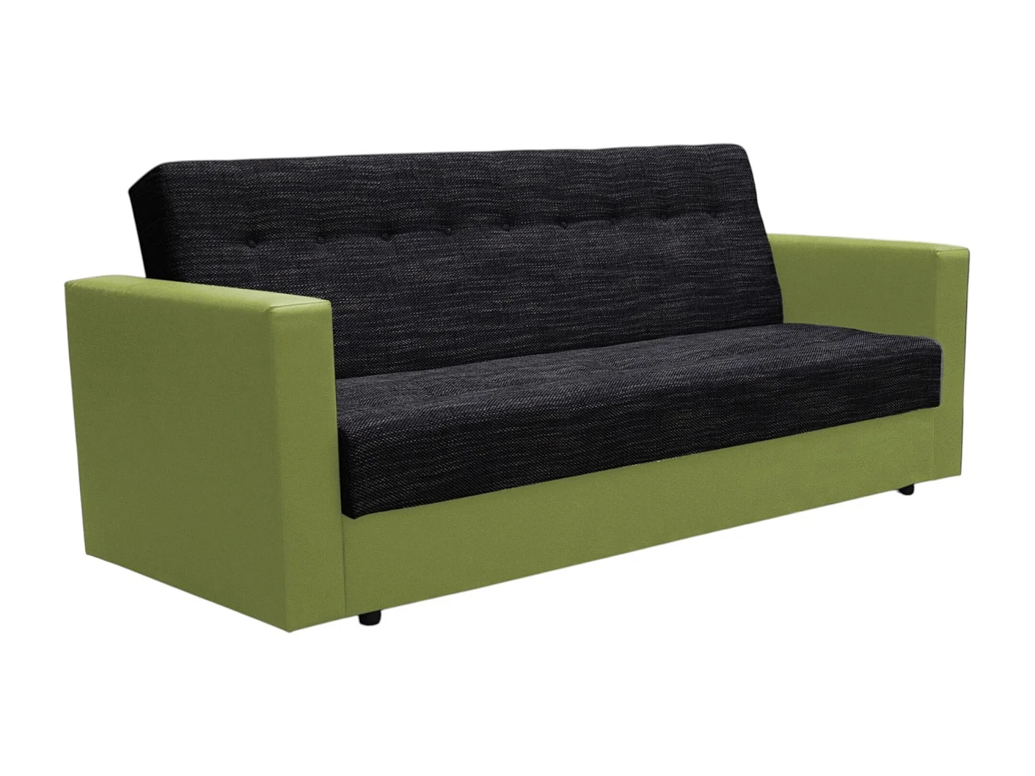 BEDANTE SOFA WIND mit Schlaffunktion KORNET10+SAWANA35 Schwarz/Grün mit Stauraum Bettkasten Wohnzimmersofa Couch Sofa Bettsofa Bettkasten Bettcouch