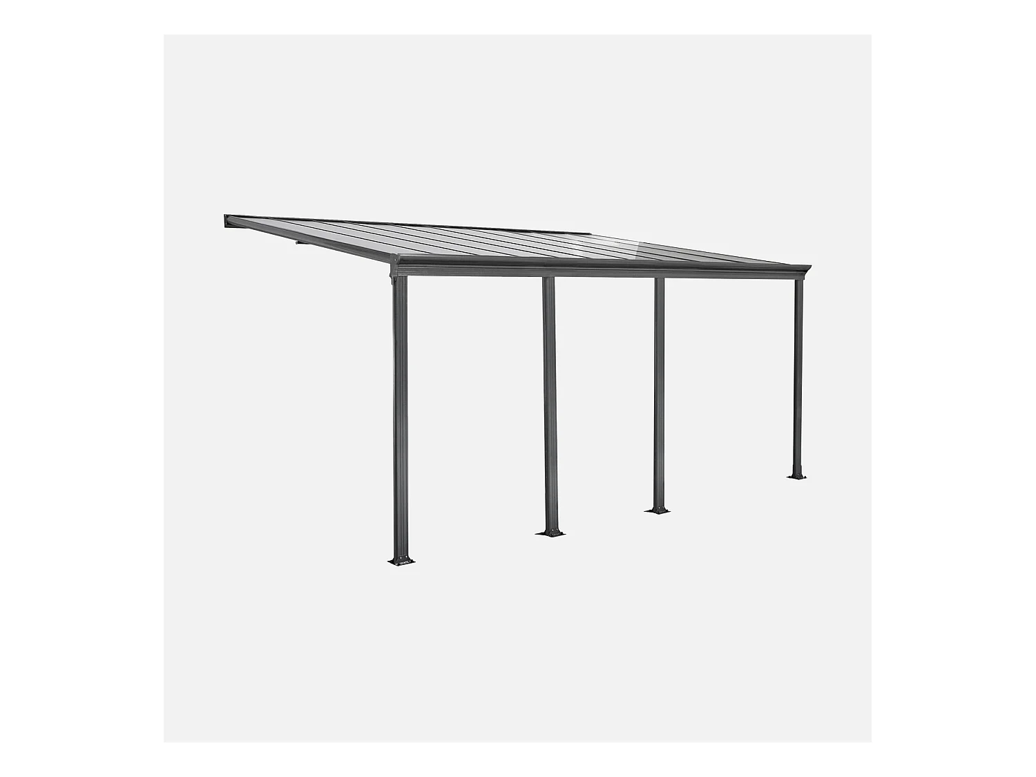 Pergolato 3x6m in alluminio con grondaia, antracite