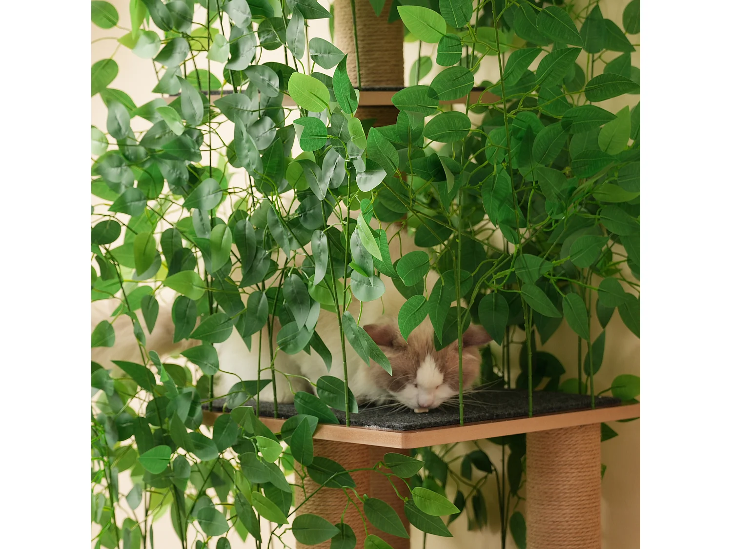 Arranhador para gatos de 190 cm de altura - com 4 plataformas e 1 buraco para gatos - lâminas removíveis - verde