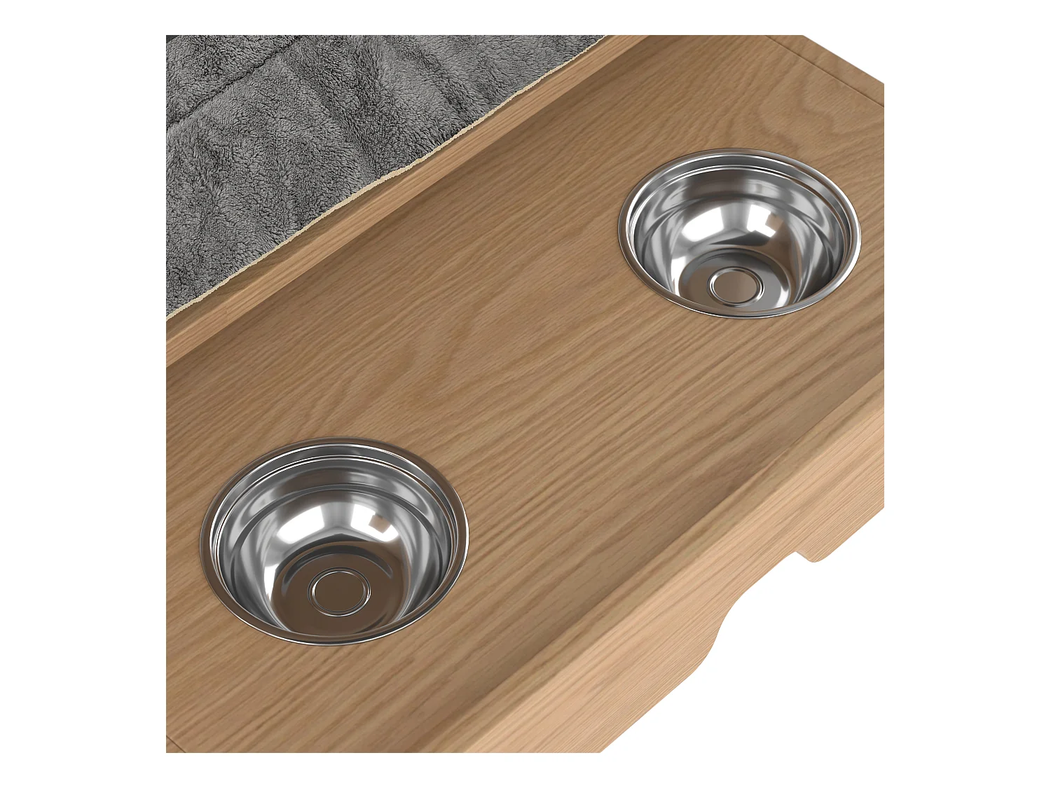 Armoire pour animaux 79x40x160 cm - 2 portes et 2 tiroirs - avec gamelle et tapis - avec crochets - couleur naturelle