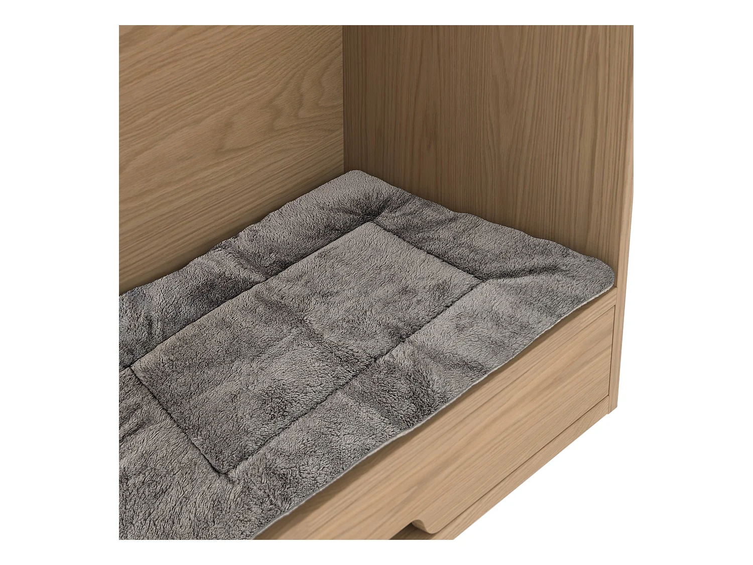 Armoire pour animaux 79x40x160 cm - 2 portes et 2 tiroirs - avec gamelle et tapis - avec crochets - couleur naturelle