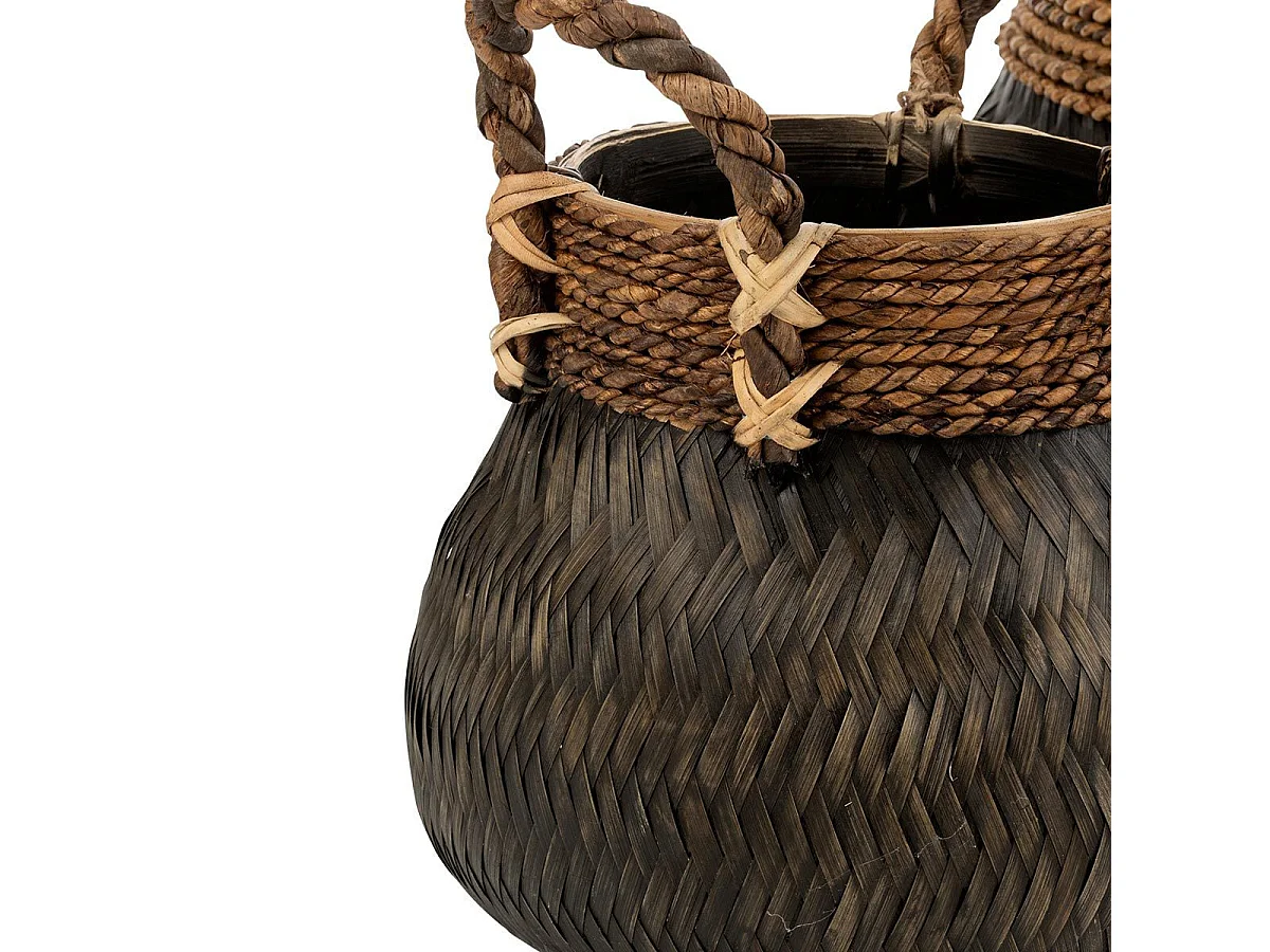 Lot de 3 Paniers Déco "Handle" 58cm Noir