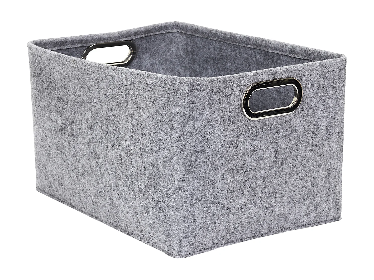 Panier De Rangement Carre Anses Metal X2 Gris